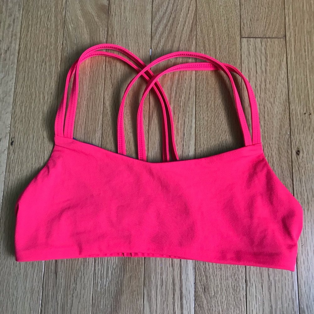 Jolyn Clothing Neon Pink Strappy Bikini Top
